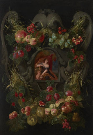 Jan Fyt - Allegories of the Four Seasons surrounded by garlands of seasonal flowers and fruits 3.webp