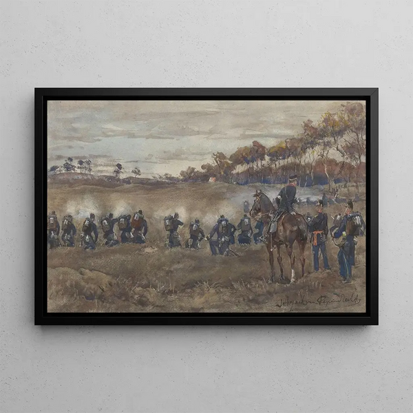 Jan Hoynck van Papendrecht - Schietoefeningen van de infanterie op de heide.webp