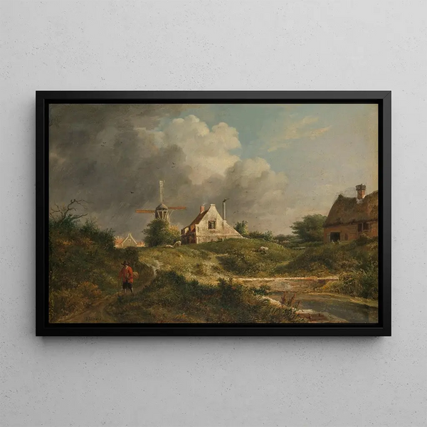 Jan Hulswit - Gezicht aan de vervallen wal te Amsterdam aan de stadszijde tussen de Muiderpoort en de Weesperpoort.webp