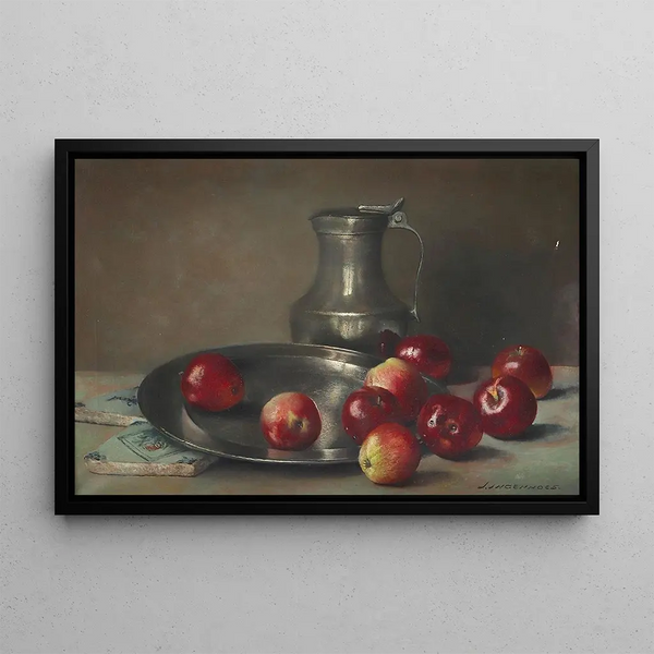 Jan Ingenhoes - Stillleben mit pfeln Zinnschale und Zinnkrug.webp