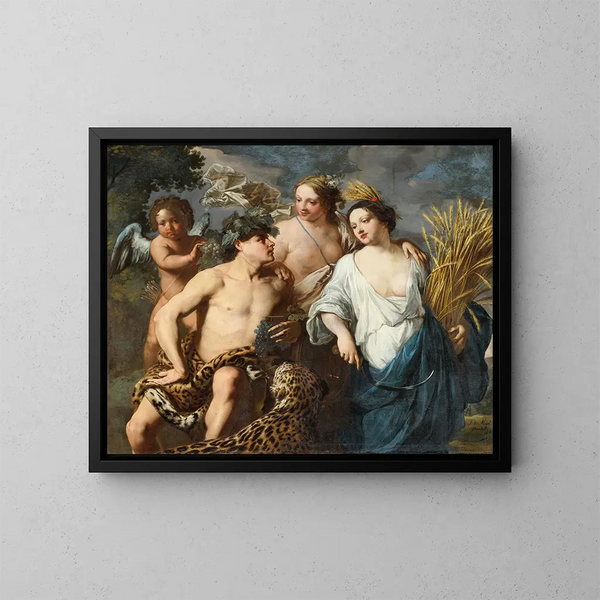 Cérès, Bacco e Venere - Jan Miel — quadro incorniciato alla parete