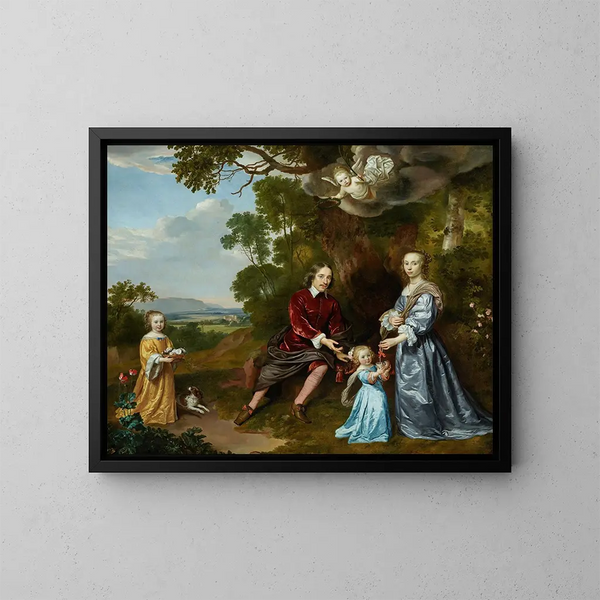 Portrait der Familie van der Graeff - Jan Mijtens — gerahmtes Bild an der Wand