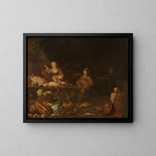 Interno di cucina - Jan Olis — quadro incorniciato alla parete