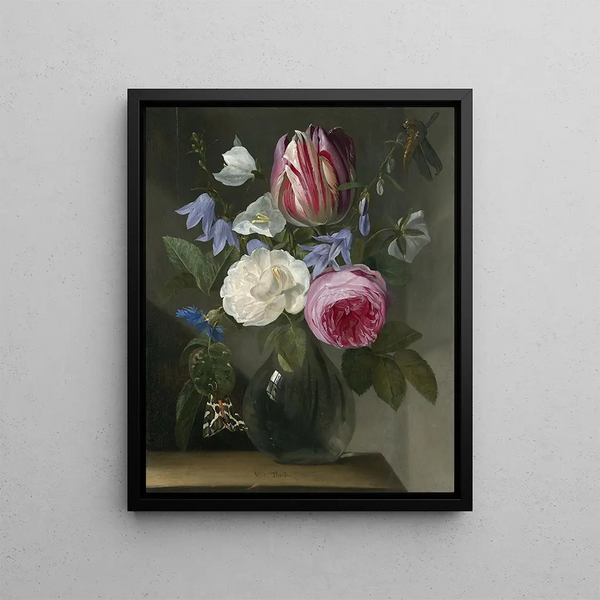 Jan Philips van Thielen - Roses and a Tulip in a Glass Vase.webp