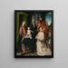 Virgin and Child in Majesty with Saints Jerome and John the Baptist and a Carthusian Monk - Jan Provoost — framed artwork on a wall
