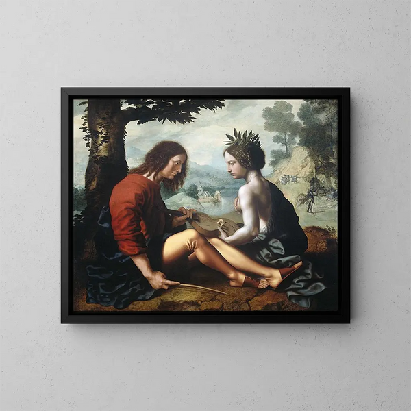 Allegoria della Natura come Madre dell'Arte - Jan Sanders van Hemessen — quadro incorniciato alla parete