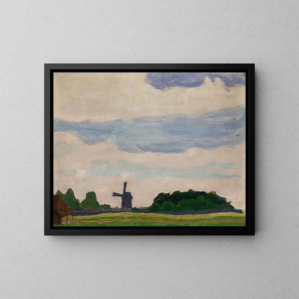 Landschaft mit Windmühle - Jan Stanisławski — gerahmtes Bild an der Wand