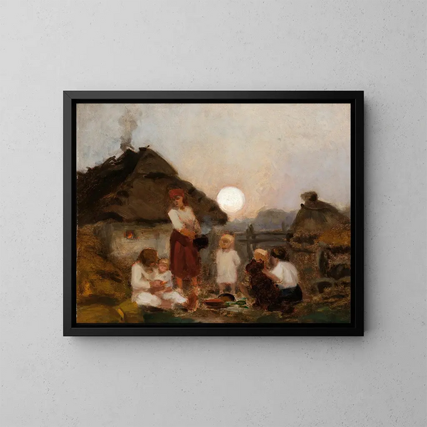Abendessen - Jan Stanisławski — gerahmtes Bild an der Wand