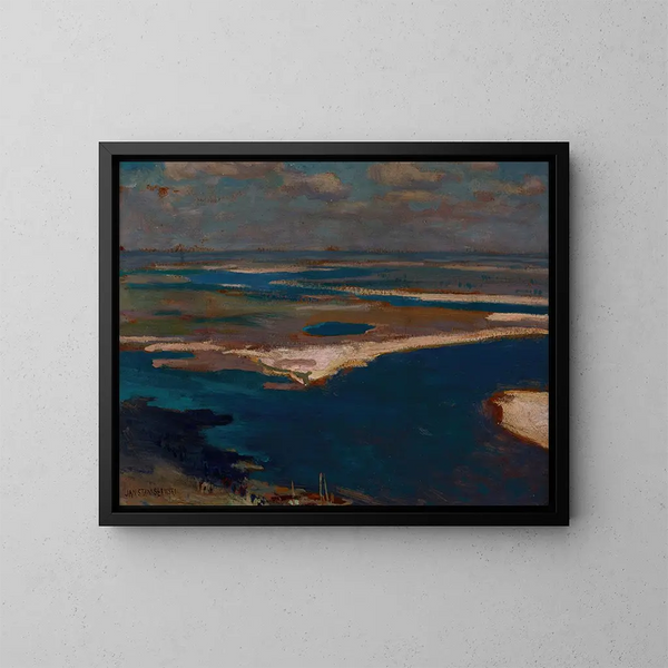 Die Dnipro-Fluss in Blau - Jan Stanisławski — gerahmtes Bild an der Wand