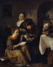 Kinder lernen mit einer Katze lesen - Jan Steen — Ansicht des Kunstwerks