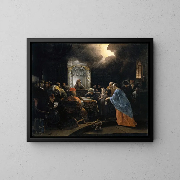 Der Christus unter den Schriftgelehrten - Jan Steen — gerahmtes Bild an der Wand