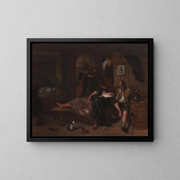 Der betrunkene Pärchen - Jan Steen — gerahmtes Bild an der Wand