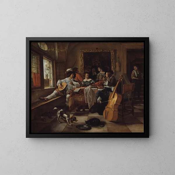 Das Familienkonzert - Jan Steen — gerahmtes Bild an der Wand