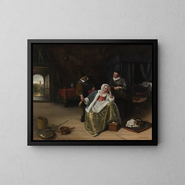 La jeune fille amoureuse - Jan Steen — gerahmtes Bild an der Wand