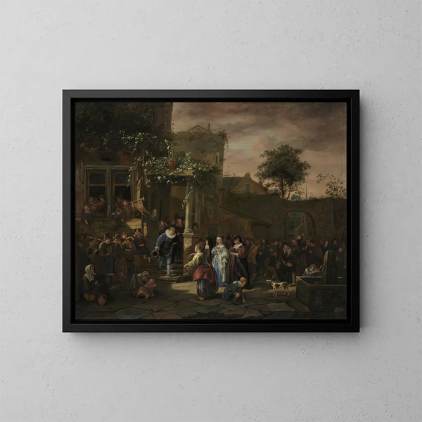 Le Mariage villageois - Jan Steen — gerahmtes Bild an der Wand