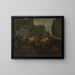 Il mercato dei bestiami ad Anversa - Jan Stobbaerts — quadro incorniciato alla parete