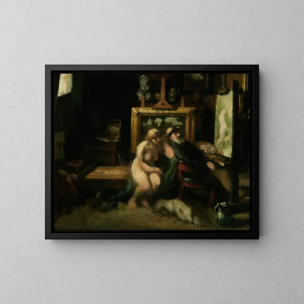 Il riposo di Diana - Jan Stobbaerts — quadro incorniciato alla parete