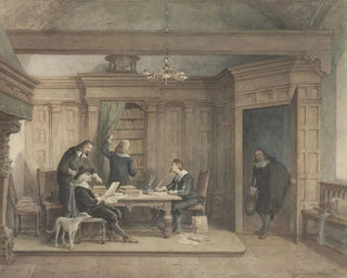 Jan Striening - Vijf mannen in interieur.webp