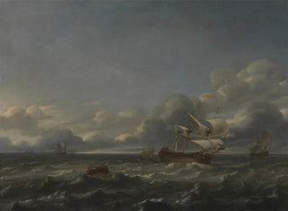 Jan Theunisz Blanckerhoff - Men of War in a Stiff Breeze.webp