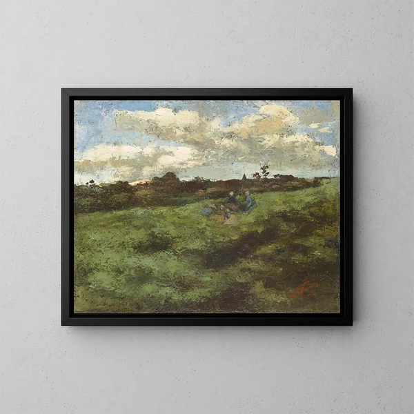 Kinder am Dünenlandschaft bei Brüssel - Jan Toorop — gerahmtes Bild an der Wand
