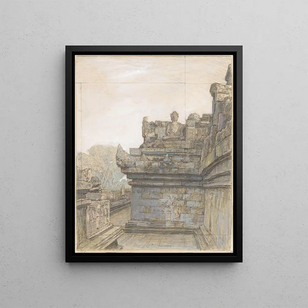 Jan Veth - Gezicht op een van de terrassen van de Borobdur.webp