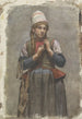 Young girl standing in traditional costume with skates - Jan Veth — artwork view