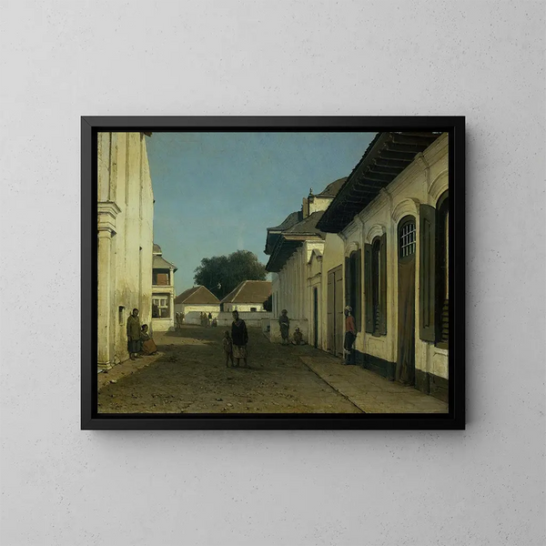 Eine Straße im alten Viertel von Batavia - Jan Weissenbruch — gerahmtes Bild an der Wand
