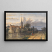 View of a Village by a Canal - Jan Weissenbruch — framed artwork on a wall