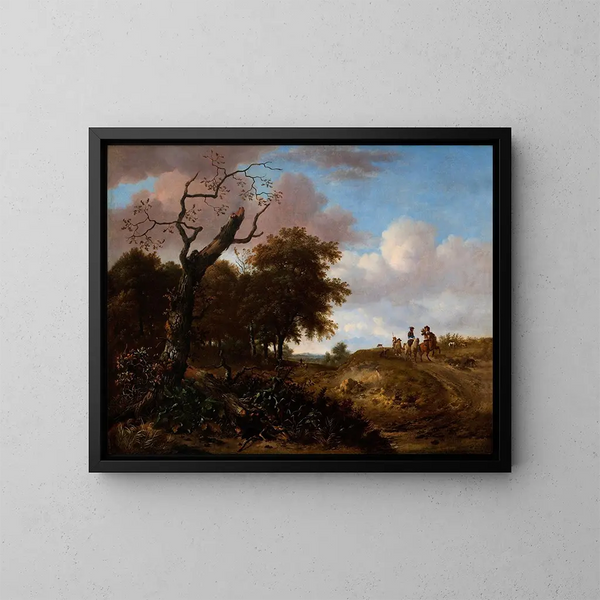 Jagd in den Dünen - Jan Wijnants — gerahmtes Bild an der Wand