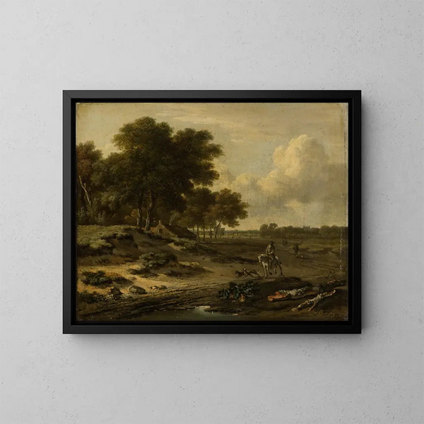 Landschaft mit Reiter - Jan Wijnants — gerahmtes Bild an der Wand
