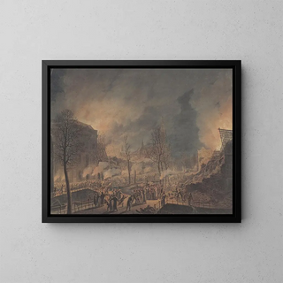Jan Willem Pieneman - Lodewijk Napoleon bezoekt de runes op het Rapenburg te Leiden na de ontploffing van het kruitschip op 12 januari 1807.webp