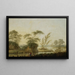 Landschaft, Fischer am Bach - Jan Ciso — gerahmtes Bild an der Wand