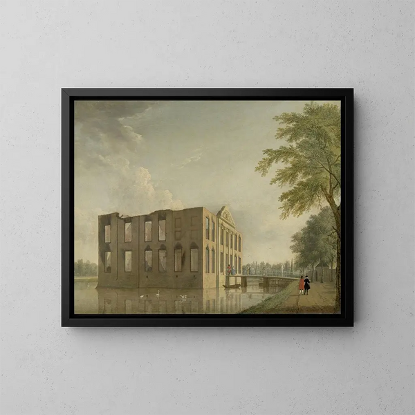 Schloss Berckenrode in Heemstede nach dem Brand - Jan ten Compe — gerahmtes Bild an der Wand
