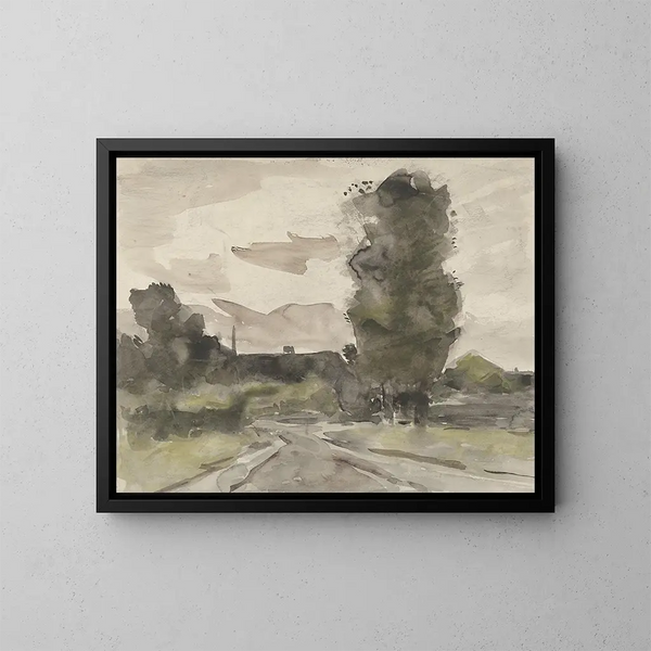 Landschaft mit Weg - Jan van Essen — gerahmtes Bild an der Wand