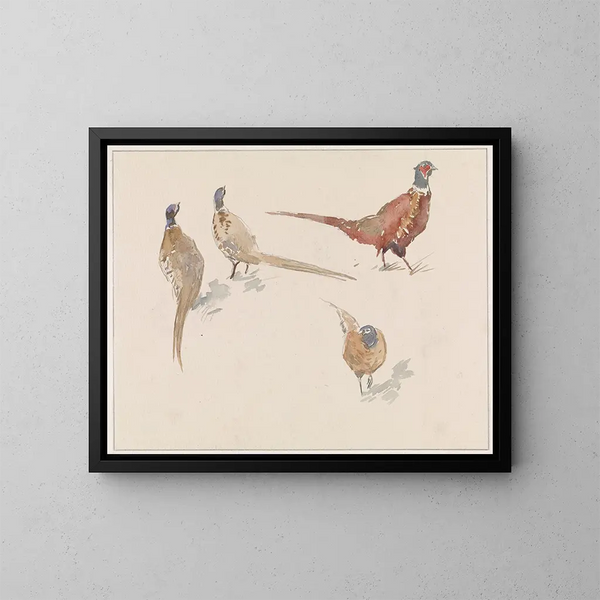 Vier Fasane - Jan van Essen — gerahmtes Bild an der Wand
