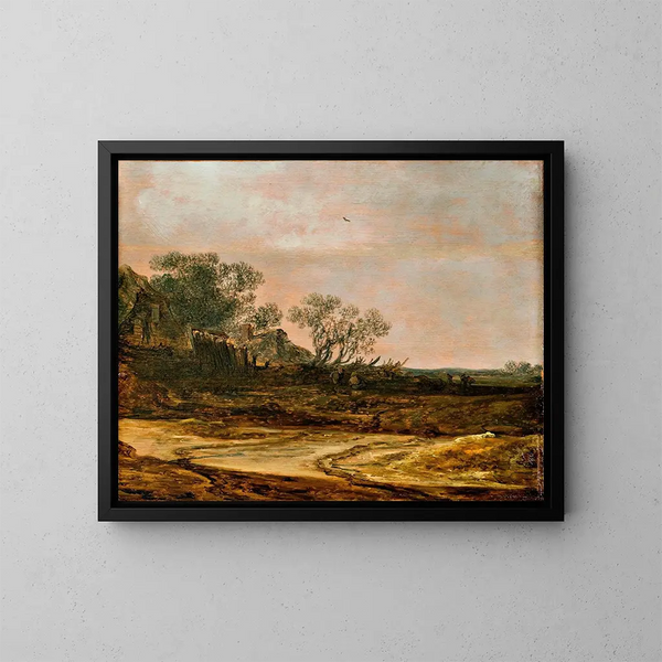Häuser in den Dünen - Jan van Goyen — gerahmtes Bild an der Wand
