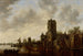 Paesaggio fluviale con la porta Pellecussen vicino a Utrecht - Jan van Goyen — vista dell’opera