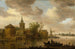 View of a River with Church and Farm - Jan van Goyen — artwork view