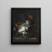 Nature morte avec hortensia, convolvulus, polyanthus, pivoines, auricules, œillets, tulipes, boules de neige et autres fleurs dans un vase en verre - Jan van Huysum — framed artwork on a wall