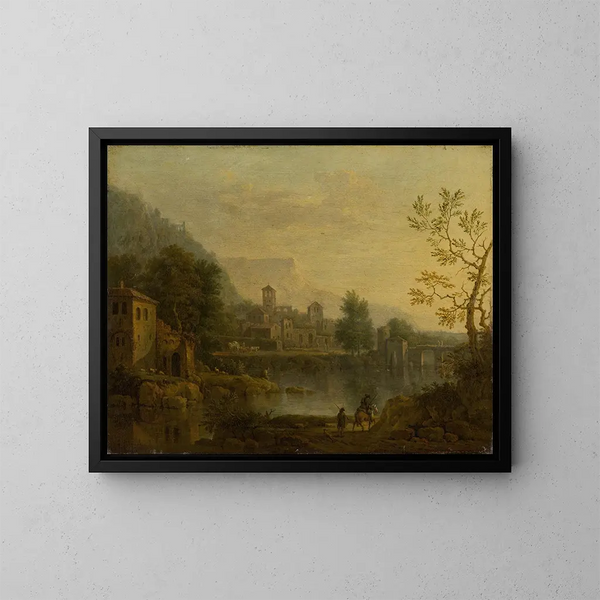 Landschaft Italien - Jan van Huysum — gerahmtes Bild an der Wand