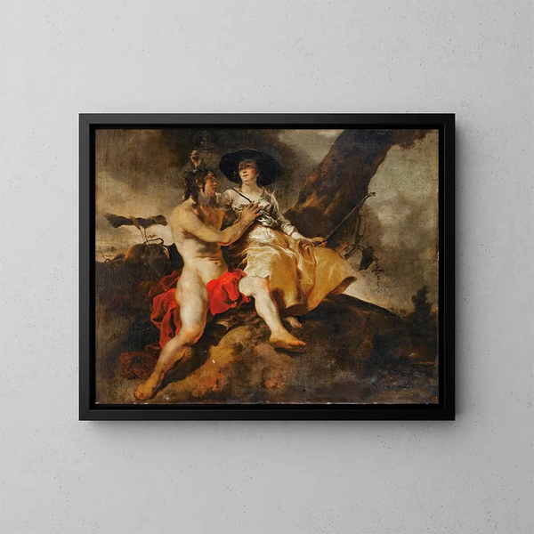 L'Amaryllis, die Mirtillo krönt - Jan van Noordt — gerahmtes Bild an der Wand