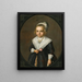 Portrait einer jungen Frau mit einer Blume - Jan van Teylingen — gerahmtes Bild an der Wand
