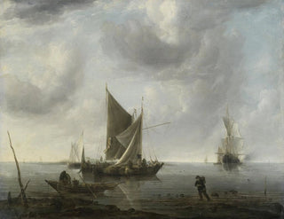 Jan van de Cappelle - Ships at Anchor on a Quiet Sea.webp