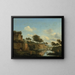 Una città fortificata con figure che si bagnano - Jan van der Heyden — quadro incorniciato alla parete