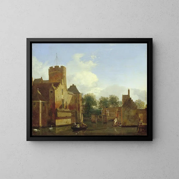 Château de Loenerslot aux Pays-Bas - Jan van der Heyden — gerahmtes Bild an der Wand