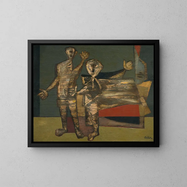 Zwei Figuren - Jankel Adler — gerahmtes Bild an der Wand