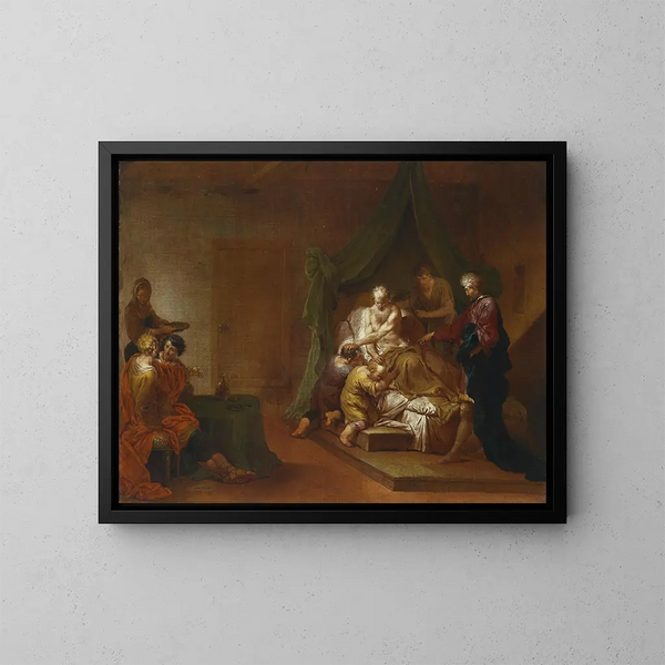 Jakob bénit les fils de Joseph - Januarius Zick — gerahmtes Bild an der Wand