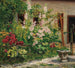 Garten vorn mit blühenden Stockrosen - Marie Egner — Ansicht des Kunstwerks