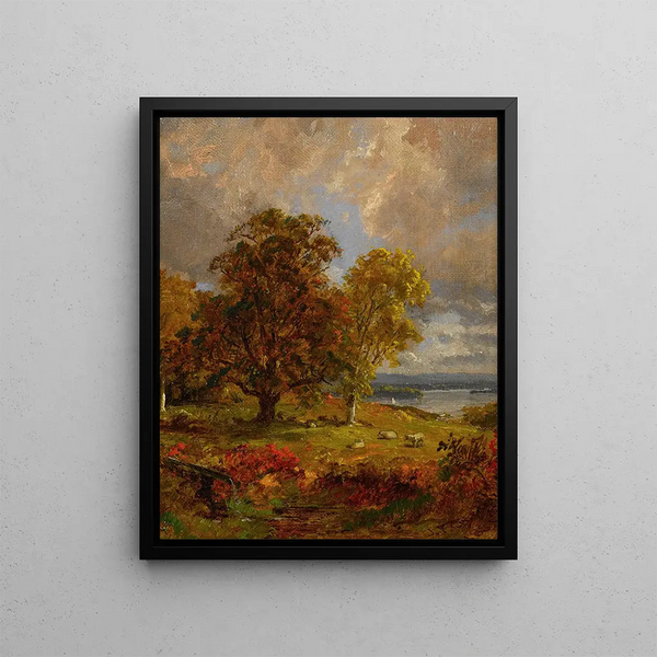 Jasper Francis Cropsey - Landscape With Trees And Sheep Near A Copse.webp
