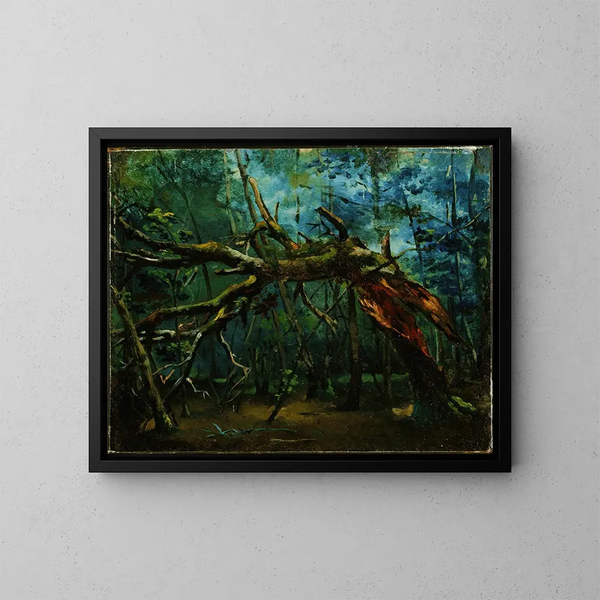 Ein umgestürzter Baum - Jean-Baptiste-Camille Corot — gerahmtes Bild an der Wand